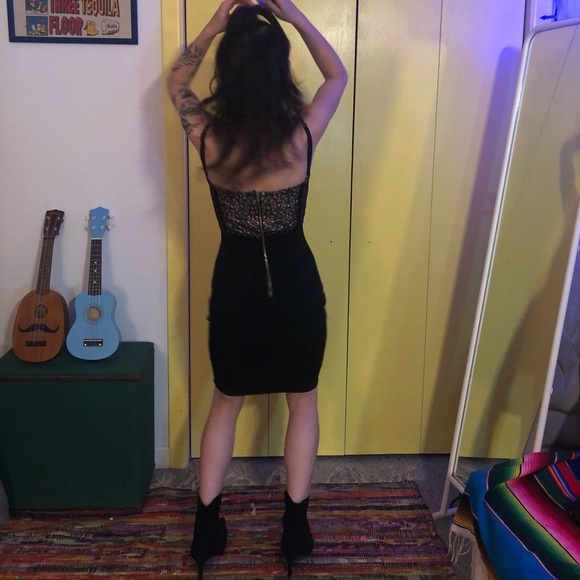 Lace Topped Little Black Dress - Picture 2 of 2